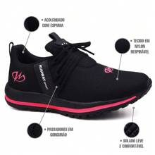 Kit 2 Pairs Of Women's Runway Running Gym Sports Shoes - Đen Hồng Và Trắng Đen - Xem 2