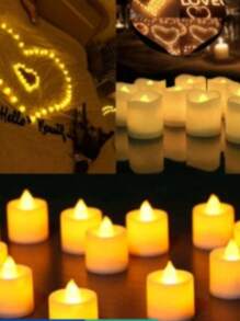 12 Peças Vela Led Eletrônica Linda Amarela Decorativa, Festa Promoção