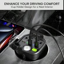ZeeHoo 150W Car Power Inverter, 12V D/C To 110V AC Car Plug Adapter Outlet Converter, With 2 AC Outlets, A 18W USB A And Dual 30W PD Car Charger, For Laptop Computer - Black - màu đen - Xem 3