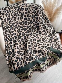 1pc Women's Imitation Cashmere Flower Jacquard Warm Scarf Shawl Suitable For Daily Use In Autumn And Winter EleganLeopard Print