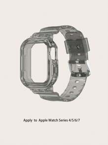 Dây đeo và hộp đựng trong suốt 2 trong 1 tương thích với Apple Watch - màu đen - Xem 3