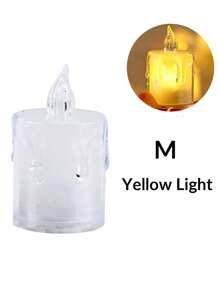 1pc Home Decor LED Electronic Candle Light (With Battery), Wedding Decoration LED Flameless Candle Light, Suitable For Holiday Decor, Party Decor, Proposal Decor, Valentine's Day Candle Light - White - View 16