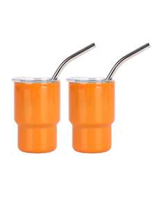 1 件/2 件/6 件不锈钢双层升华迷你不倒翁咖啡杯带盖和吸管水杯双层真空隔热杯适用于酒吧、俱乐部、餐厅、家庭、派对用品返校 - 白色 - 查看 23