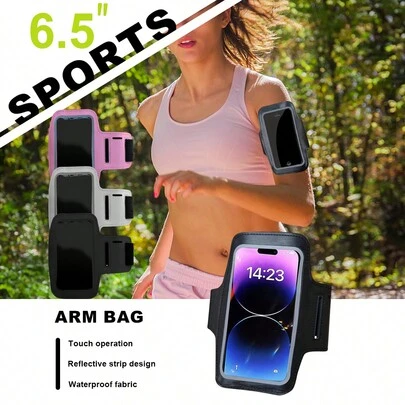 1pc Outdoor Sports Running Phone Armband, Adjustable Fitness Arm Bag Holder For 6.5 Inch Phone, Cycling Arm Pouch