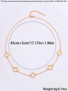 Camhanno 1件优雅大气不锈钢镂空项链适合节日期间送女朋友