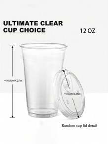 10 bộ/20 bộ - Cốc nhựa PET pha lê trong suốt, đựng kem, cà phê, nước ép trái cây và đồ uống, có sẵn dung tích 12oz, lý tưởng cho các bữa tiệc Cốc nhựa pha lê trong suốt có nắp đậy, cốc dùng một lần có nắp đậy dùng để đựng cà phê đá, sinh tố, sữa lắc, đồ uống lạnh. Sinh tố, sữa lắc, đồ uống lạnh, thích hợp cho tiệc cưới, Hawaii - Trong sáng - Xem 6