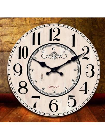 1pc Vintage French London Arabic Numeral Wand Clock, Battery Powered, 10 16 Inch Silent Non Ticking Klok Living Room, Bedroom, Kitchen, Outdoor, Hallway, Spiritual Home Cafe, School, Anniversary (No Battery, No Seconds