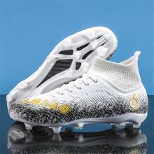Men's Snug-Fitting, Breathable, Safety Lightweight, Fashion Cleated Mid-Top Football Boots