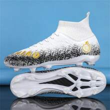 Men's Snug-Fitting, Breathable, Safety Lightweight, Fashion Cleated Mid-Top Football Boots