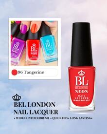 BEL London Nail Lacquer Neon Collection – Vibrant, Eye-Catching Neon Nail Polish | Over 100 Stunning Shades Including Glitter, Shimmer, And Transparent Options | Quick Dry, Long-Lasting, Chip-Resistant Formula With Gel-Like Shine | Perfect For Summer, Festivals, Parties, And Bold Fashion Statements | Ultimate Neon Nail Color Collection For Bold, Vibrant Looks - 96 橘色霓虹燈 - 查看 1