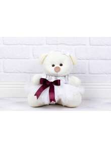 Couple Of Straw Teddy Bears Plush 12 Cm Black Page Boy, White Flower Girl - 2 Pcs - Gỗ đỏ - Xem 2