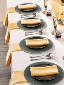 6pcs Gold Silky Satin Cloth Napkins Wedding Napkins Decorative Elegant Dinner Napkins Square Table Napkins Decor For Restaurant Banquet Graduation Party Event