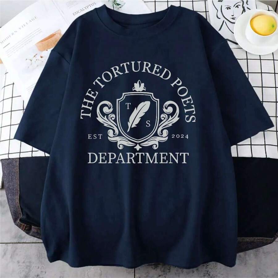 The Tortured Poets Department Aesthetic Unisex T-Shirt - Màu xanh hải quân - Xem 1