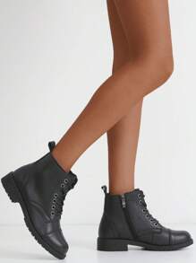 Comfyshoes Women's Lace Up Ankle Boots, Fashion Low Heel Booties