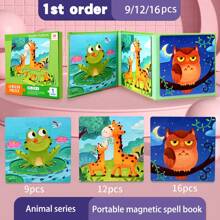 拼图书，儿童磁性拼图，儿童拼图玩具，蒙特梭利学龄前学习男孩和女孩拼图玩具 - 磁性拼圖書 - 查看 11