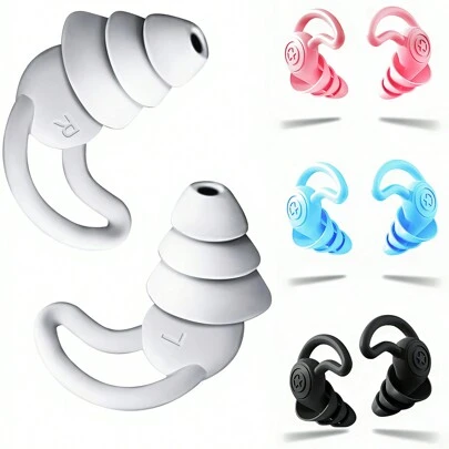 زوج من أسدالات الضوضاء للنوم ، خفض الضوضاء بواقع 40 ديسيبل ، أقراص سيليكون ناعمة وقابلة لإعادة الاستخدام لحماية السمع من الضوضاء في النوم ، السباحة، الدراسة ، الحفلات ، مستلزمات العودة للمدرسة