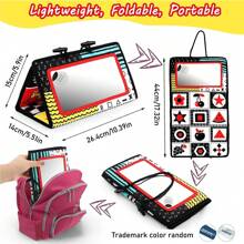 1pc Baby Mirror, High Contrast Fun House Mirror, Fold-Able, Suitable For Floor, Car Hanging, Infant Development, Learning, Crawling, Baby Gift - Multicolor - View 11