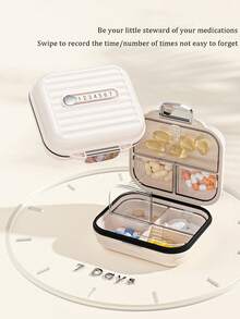1pc Portable Pill Case, 7-Day Compact Pill Organizer Box, Suitable For Various Pill Sizes, Convenient Medication Reminder - Multicolor - View 5