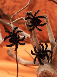 3 件独特的黑暗恐怖派对蜘蛛发夹，适合节日服装 - 黑色 - 查看 3