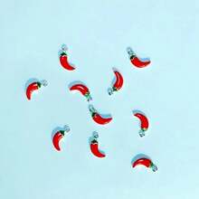 10 piezas Dijes de aleación con diseño de chile pequeño de dibujos animados, accesorios para joyería hecha a mano - Multicolor - Ver 2