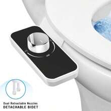 1pc,Cold Water Attachable Toilet Bidet - DITACHABLE- SAVE CUBIT FEET(Dual Retractable Nozzles)