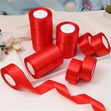 1 Rollo de 25 yardas de cinta de satén de 4 cm/1,57 pulgadas de ancho en colores variados - Perfecta para hacer lazos de rosas, decoraciones de pasteles y navideñas - Vibrante, suave, cintas para manualidades y envoltorios de regalos, Día de San Valentín