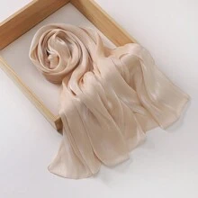 New Autumn Winter Women Soft Organza Glittery Muslim Hijab Scarf Shawl - Multicolor - View 25