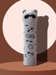 1 pieza (8g) Barra de pegamento sólido de PVA con diseño de mapache de dibujos animados para pegar papel, sobres, recibos, tarjetas, exámenes, notas, diario DIY, papelería escolar y de oficina