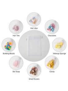 10pcs/5/3 Organza Bags Small Gift Bags Candy Bags Candy Packaging Transparent Bags Solid Color Gift Wrapping Bags Jewelry Bags Drawstring Drawstring Shopping Bags NetGift Bags Bulk Suitable For Wedding Party Gifts Halloween Christmasjewelry Box,Jewellery Box,Jewelry Organiser For Women And Girls,Jewelry Holder, Ideal For Halloween Earrings,Necklace,Rings,And Wedding Accessories;Also Suitable For  Home Decor And Bridesmaid Gift - Multicolor - View 2
