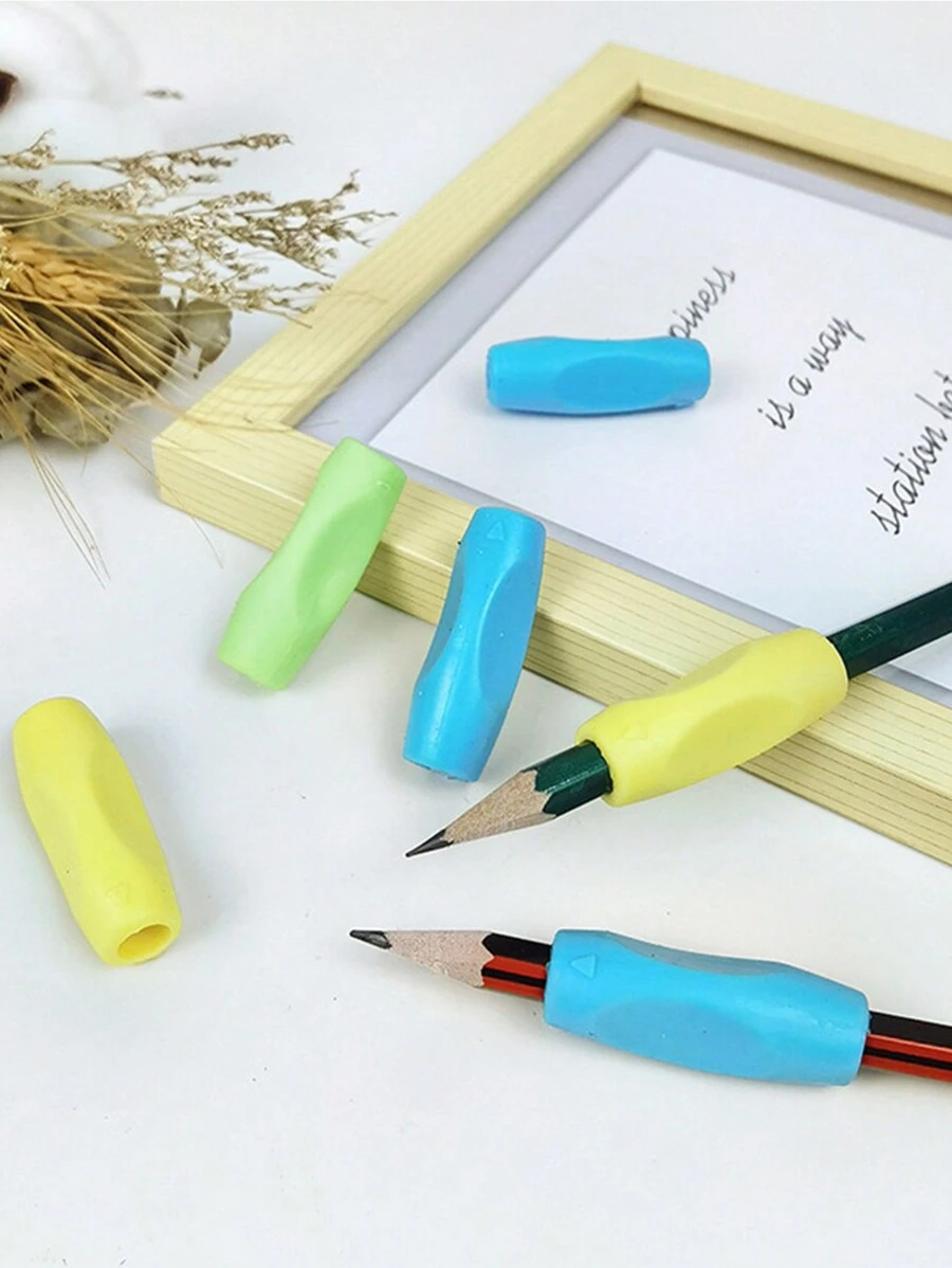 1 set Portaplumas/correctores/estuches de lápices de silicona de color al azar, estuches para bolígrafos de escritura para niños y estudiantes de primaria, correctores de goma blanda para bolígrafos de niños - Multicolor - Ver 1
