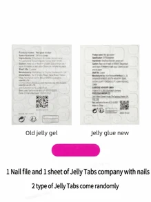 一套24片装的粉色杏仁形按压式指甲，饰有3D花卉和泡泡珠图案，适合所有女性。非常适合派对、庆典和日常佩戴，舒适易用，持久耐用。附赠果冻胶和指甲锉，提升指尖美感。美甲用品 - 淺粉色 - 查看 8