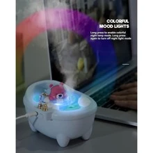 1 件装返校水力桌面加湿器，2 种喷雾模式：连续/间歇，7 色渐变照明，易填充设计 - 彩色 - 查看 8