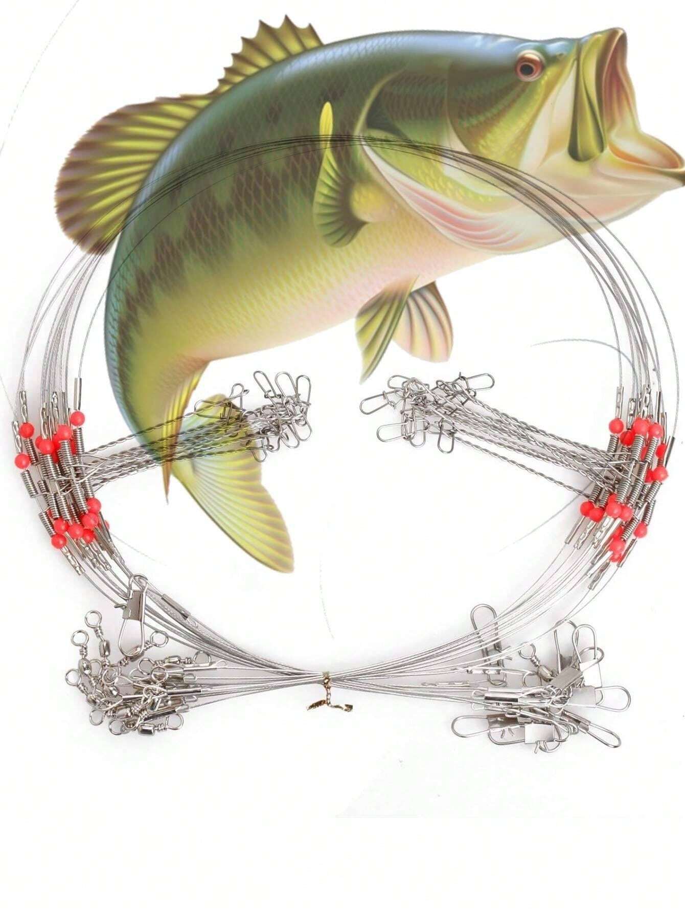 30 Lignes De Pêche Coulissantes Avec émerillon Duo-lock – Acier Inoxydable