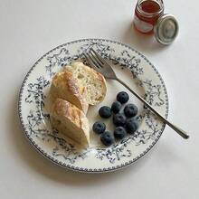 1pc/5pcs Vintage Style Ceramic Western Plate Breakfast Plate Dessert Plate Cake Plate With French Retro Floral Pattern - Multicolor - View 9