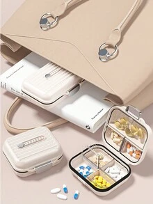 1pc Portable Pill Case, 7-Day Compact Pill Organizer Box, Suitable For Various Pill Sizes, Convenient Medication Reminder - Multicolor - View 4