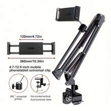 Suporte de Tablet de Aço Carbono de 90cm com Rotação de 360° - Ideal para Compatibilidade com iPad, Telefone Celular e Tablet para Uso em Mesa ou Cama, Suporte de Tablet para Cama | Suporte de Tablet Moderno | Suporte de Braço Ajustável, Suporte para Tablet Compatível com iPhone, Telefone Android, Presente para Aniversário, Família, Amigos, Suporte de Telefone, Acessórios de Telefone
