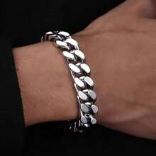 Brazalete de eslabones de acero de titanio premium para hombres