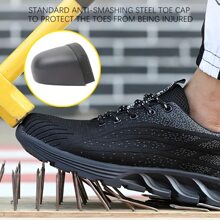 男式钢头安全鞋，抗冲击防刺穿工作鞋，工业和建筑工地