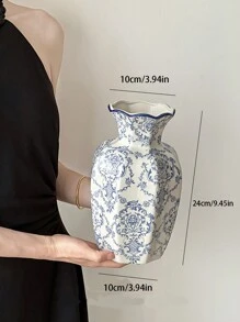 1 件青花瓷花瓶，陶瓷水培花瓶，家居装饰桌面配件，摄影道具，客厅插花，餐桌装饰，室内设计 Rama 装饰 Rama - 彩色 - 查看 9