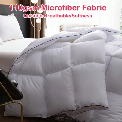 1 pièce Couette chaude d'automne et d'hiver, couette king size ou queen size, couette de luxe toutes saisons alternative à la plume, matelassée et moelleuse, douce et rafraîchissante, lavable en machine avec attaches aux coins