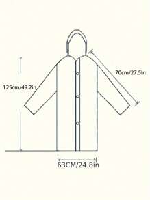 Thickened Adult Rain Jacket, Windproof And Waterproof EVA Thickened Full Body All In One Raincoat, Outdoor Cycling, Portable Raincoat For School,Office,Household,Travel, Back To School Supplies