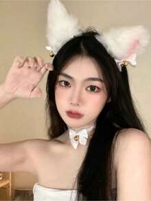 1 套铃铛颈链发夹，女士角色扮演配饰，完美，包括：（头带 + 颈链） - 彩色 - 查看 7