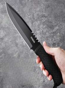 High Hardness Straight Knife Outdoor Survival Knife Outdoor Survival Knife Portable Knife Defensive Survival Knife - 灰色 - 查看 3