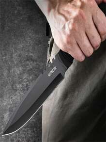 High Hardness Straight Knife Outdoor Survival Knife Outdoor Survival Knife Portable Knife Defensive Survival Knife - 灰色 - 查看 2