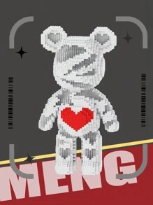 POKOJA LAND 3688pcs 47cm/18.5inch White Geart-Shaped Bear DIY Pixel Building Blocks, Room Creative Decoration, Desktop Ornaments, Stress Relieving Toys, Halloween Gifts, Birthday Gifts, Christmas Gifts, Graduation Gifts, Good Friend Gifts, Couple Gifts, New Year Gifts, Wedding Gifts, Easter Gifts,Suitable For Everyone - Multicolor - View 14