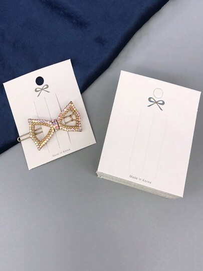 50/100/200pcs Hair Clips Packaging Cards With Random Letter & Butterfly Decor