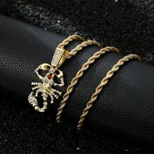 1 件复古麦克风和十字设计编织毛衣链，时尚百搭