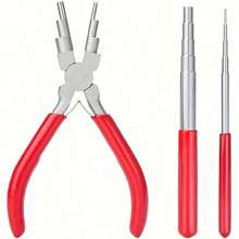 Kìm mũi tròn bằng thép cacbon 3/2/1 thanh thép không gỉ dùng để làm đồ trang sức, dụng cụ sửa chữa hạt, cung cấp bộ dụng cụ làm vòng dây, kìm làm vòng dây dùng để làm đồ trang sức - dụng cụ - Xem 9