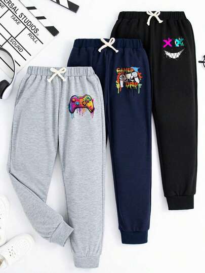 3 pezzi/Set Pantaloni Tuta Stampati Con Cartoni Animati Per Ragazzi Tween