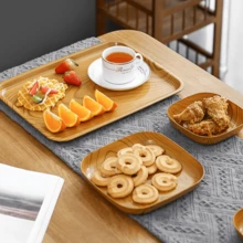 1/2/4/8 件木纹 PP 小吃托盘、开胃菜盘、水果盘、糖果盘、甜点盘、下午茶托盘、现代木纹餐盘圣诞礼物 - 彩色 - 查看 1